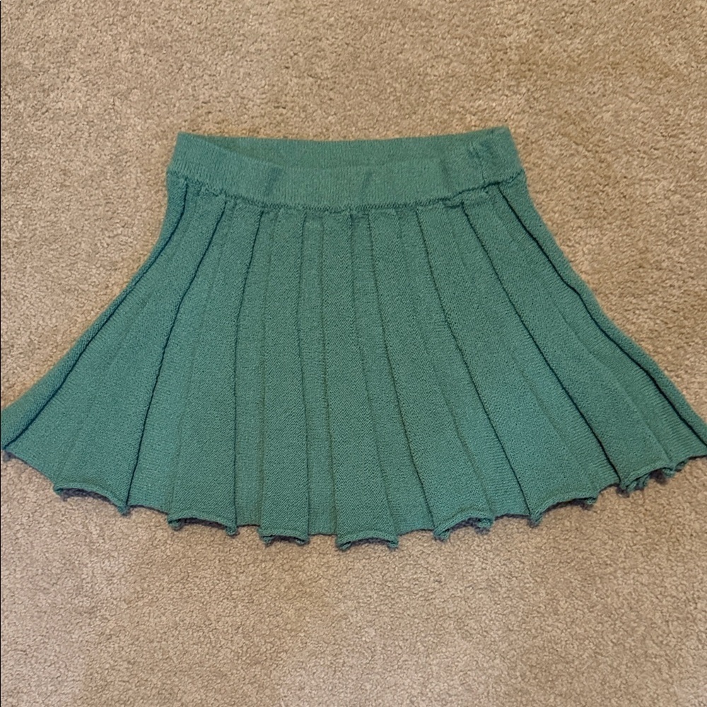Free People Beach Teal Pleated Skirt